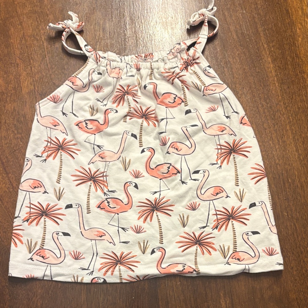 Little Sleepies flamingo print tie tank. 3T EUC.